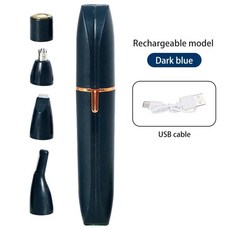 코털 정리기 면도기 제거기 깍기 4 in 1 전기 제모기 전신 면도 얼굴 눈썹 트리머 코 비키니 라인, 색상: 2. Blue USB