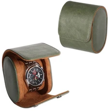 시계 롤 여행 케이스-1/2/3 슬롯 보관 및 정리함-혁신적인 탈착식 쿠션 견고한 칸막이로 안전한, 13 Green 1 slot