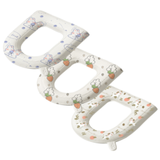 호밍사이 EVA 욕실 변기 매트 항균 방수 자체 손잡이 포함 3개 1세트, 캐릭터 패턴