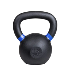 12公斤/26磅 健身壺鈴 重量訓練 核心訓練 肌力訓練, 黑色搭配握把色環藍色, 1個, 12kg