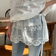 데일리앤 로안 시스루 프릴 랩 레이스 레이어드 스커트 사계절