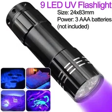395/365nm LED UV 손전등 미니 울트라 바이올렛 토치 Zoomable 자외선 검사 조명 램프 애완 동물 소변 얼, 02 9 Led purple light, 02 21LED purple light