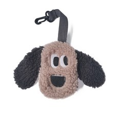 寵物撿便包 拾便包 拾便袋 撿便包 遛狗袋 收納包 便便袋 遛狗必備 可愛吊飾, 1個, 淡定卡其