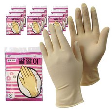 다모아MRO 동광상사 미용장갑 깔깔이, 아이보리(S), 10개