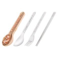 迪士尼奇奇蒂蒂兒童餐具組 (湯匙/叉子/筷子) - 寶寶學習餐具首選, 奇奇蒂蒂卡其, 1個, 湯匙, 叉子, 筷子