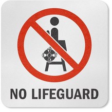 SmartSign 14.6 x 14.6cm(5.75 x 5.75인치) \"No Diving\" SlipSafe 접착 수영장 안전 마커/표지판 20mm 두께의 라미네이트 비닐 미, 인명 구조원 없음