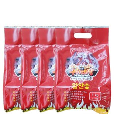 간편점화 숯향가득 구이대장 알찬숯1KG 4개 캠핑 고기 바베큐 참숯