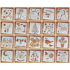 페인팅 색칠공부 명화 따라그리기 템플릿 스텐실 물감, 1개, 21-40 (13/13cm)