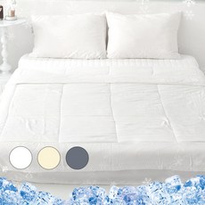 엣지홈 호텔 냉감 여름 차렵 이불 간절기 먼지없는 알러지케어 얇은 홑이불 퀸 킹 슈퍼 싱글, 화이트