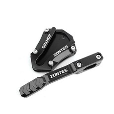 ZONTES 368g 오토바이 사이드 스탠드 확장 패드 1세트 고강도 알루미늄 CNC 가공, 1개, 검정색