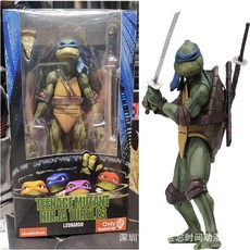 NECA 닌자 거북이 1990년 영화판 TMNT 7inch 액션 피규어 모델, 파란색 두건