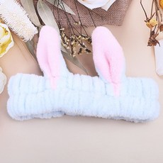 바로픽한 토끼 세수 머리띠 메이크업 샤워 세안 밴드 bar+5745hr, 블루, 본상품선택