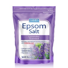 LUCKY SUPER SOFT 薰衣草精油泡澡沐浴鹽，天然鎂鹽，舒緩肌肉，放鬆身心, 16 oz (454 g), 2個