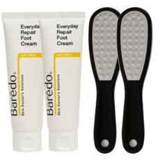 바레도 피부과 풋크림+양면 스테인리스 풋파일 세트 각질 제거 후 보습 저자극 발 각질 케어 국산 위생 풋케어 세트, 1개