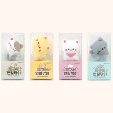 유아상점 고양이 피규어 미니 연필깎이 구디백 구디백재료 생일답례품 입학선물 졸업선물 새학기준비물 입학준비물 초등학생준비물 학원선물 학원답례품, 4개입