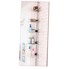 욕실 기둥식 코너 선반 5단 클램프 고정형 다용도 수납 욕실선반 화장실선반 코너선반