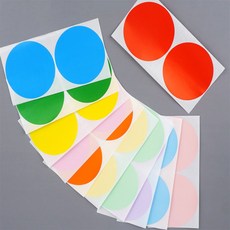 업위드 대형 원형 스티커 1장 2P 답례품스티커 포장지스티커 컬러원형스티커, 그린