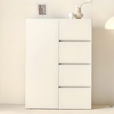 룸앤디 모노 더높은 서랍 수납장, 화이트, 4단