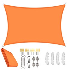 대형 사각 타프쉘 그늘막 캠핑용 23456M 하드웨어 키트가있는 방수 차양 UV 블록 캐노피 천막 야외 파티오 정원 태양 대피소 텐트, 75)Orangewith 24Pcs Kit