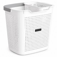 모디홈 세탁바구니 다용도 손잡이 속옷 빨래통, 그레이화이트