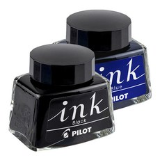 파이롯트 병잉크 30ml, 블랙+블루, 1세트