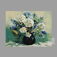 늘정 보석십자수 푸른 꽃향기 화병 40X50 비즈아트