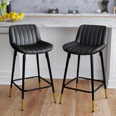 가정용 바의자 2P 아일랜드 식탁 의자, 2개, 블랙