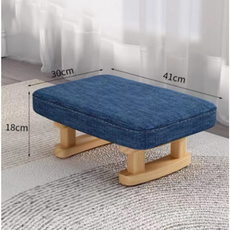 벨라시엘 패브릭 발받침대 스툴, 블루