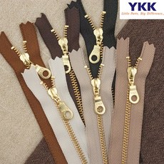 퀼팅맘 YKK지퍼 골드 납작드롭 금장 지퍼 3호, 28cm, 베이지, 1개