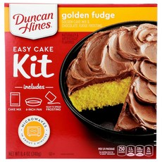 Duncan Hines 간편 케이크 키트 골든 퍼지 맛 케이크 믹스, 240g, 1개