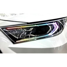 小馬汽車工坊 TOYOTA RAV4 五代/5.5代 有色透明車燈眉 DIY燈眉貼，個性化車燈裝飾，提升外觀質感, 1個, 5代_油電版_7彩