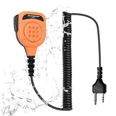 SVXSODA GMRS 라디오용 튼튼한 노이즈 캔슬링 스피커 마이크 미들랜드 모델과 호환 회전 클립 향상된 오디오 PTT 버튼(오렌지 옐로우)