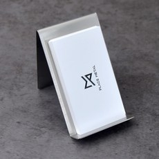 플레이스메탈 세로형 스테인인리스 실버 명함꽂이 거치대, 1개, 1단