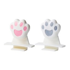 미소데이샵 화장실 변기 뚜껑 손잡이 2p 고양이 발바닥, 핑크 그레이