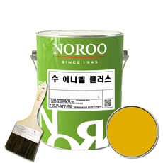 노루페인트 수 에나멜 철재 목재 페인트 기존색상 + 붓세트, 유광 노란색, 1개, 1L