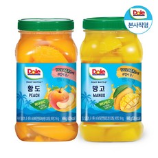 Dole 돌 후룻바틀 과일 통조림 2팩 (파인애플 망고 황도 3종), 후룻바틀 망고 666gx1개, 후룻바틀 황도 666gx1개, 후룻바틀 망고 666gx1개