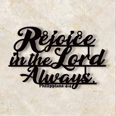 金屬字母裝飾 Rejoice in the Lord Always 居家牆面聖經經文裝飾，打造信仰與藝術兼具的空間, 黑色平光