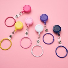 원형 비비드 클립 간호사 릴홀더 테이프걸이 사원증 명찰 너스피아, 1개, 비비드 원형 클립 - 네이비