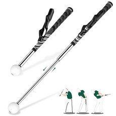 KALAUTO 왼손잡이 골퍼 골프 스윙 트레이너 그립 훈련 보조 도구 워밍업 실내 연습 가중 교정 암 밴드 포함 193073, 블랙 그립