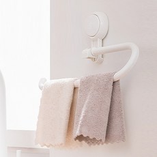 太力免打孔真空吸盤毛巾架：強力無痕吸盤，浴室廚房紙巾架，多功能抹布架, 1個, 白色