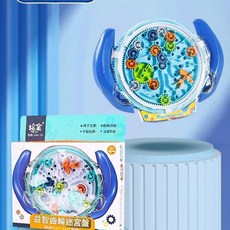 璇金 3D立體齒輪迷宮滾珠玩具 益智手腦協調, 藍色禮盒裝 迷宮走珠, 1個