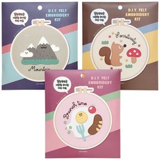 DIY 펠트 자수 키트(3개), 빠른배송