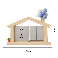 원목 스위치 벽면 보호 커버 귀여운 디자인 인테리어, 블루 풍선 이중 개폐 단일 집