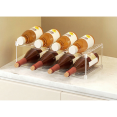 휘경일 대용량 적층식 투명 컵 정리대 2단 선반 4피스, 1개, 투명한