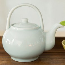 국내산 백자주전자 자체탕관 제수용술주전자, 1개, 700ml, 청유백자