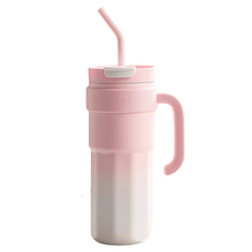 필립스 대용량 스트로우 핸들 아이스 텀블러 AWP2562, 1개, 1200ml, 핑크