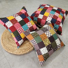 쭈앙 쿠션커버 35x35 50x50 옥스포드 순면 소파쿠션 의자쿠션 커버 안감있음 국내생산, 컨츄리레드