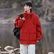 休閒情侶款寬鬆百搭夾克外套