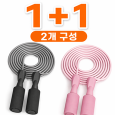 쌩쌩이 줄넘기 근력강화 피트니스 트레이닝 로프 홈트용, 2개, 핑크,블랙