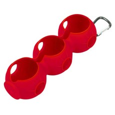 Royalways 골프공 보관 가방 가볍고 고리가 달려있어 공 3개를 수납할 수 있으며 훈련 레크리에이션 시합 연습에, 14cm x 5cm, 실리콘, 빨간색